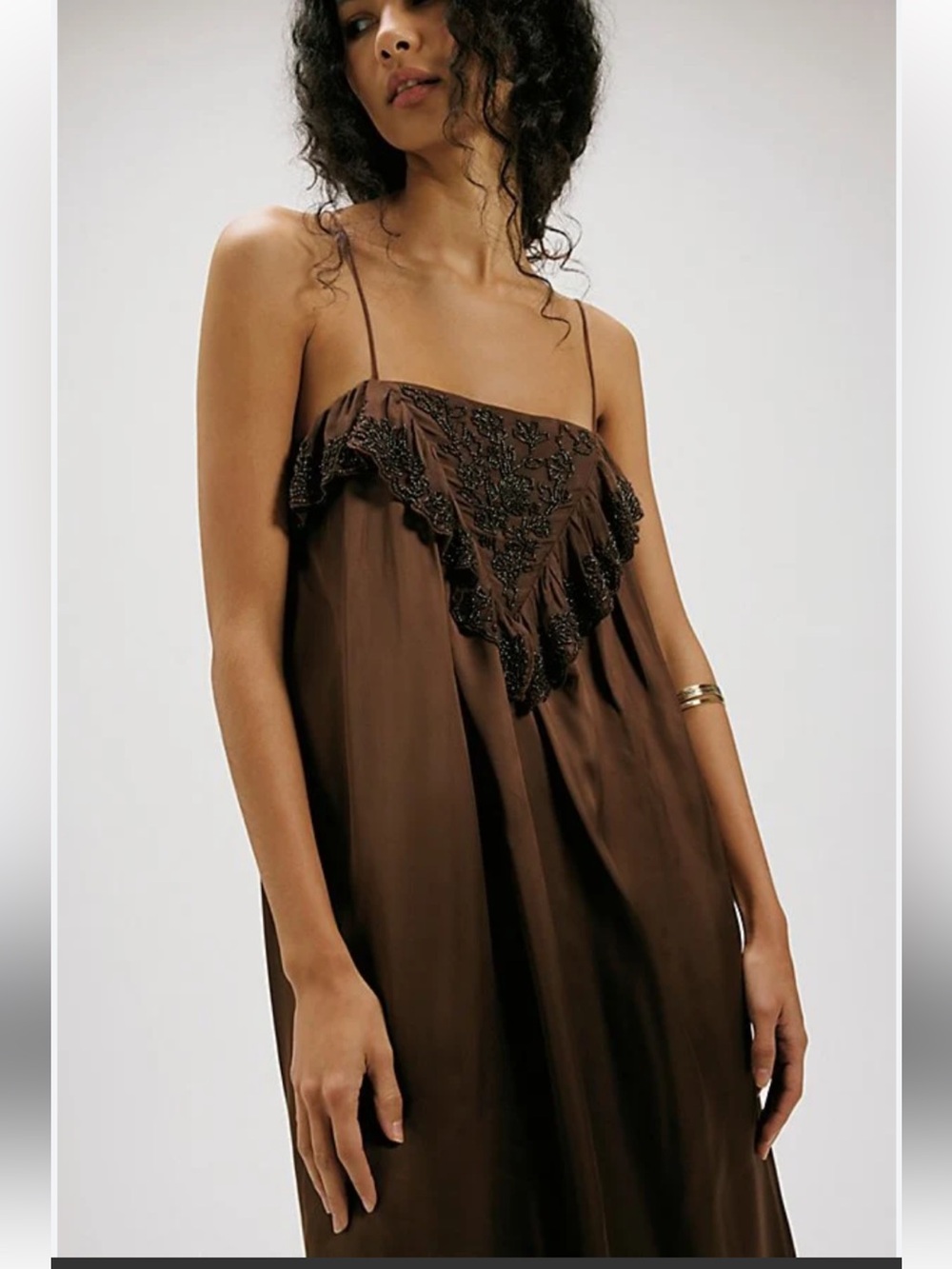 NWT retail $350 size S #FreePeople. “Marquita MIdi Dress in Pinecone”.